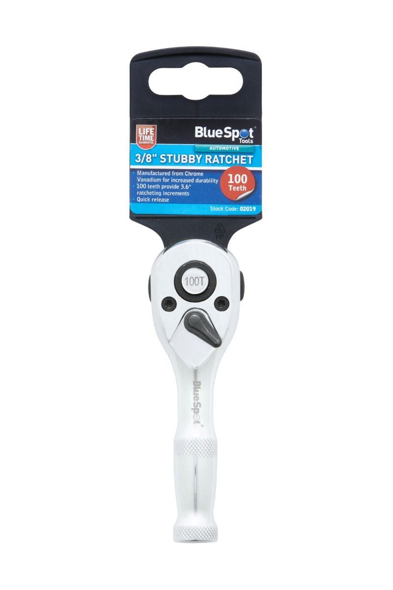 Blue Spot Tools Στροφέας 3/8″ Stubby, Χρωμοβαναδίου, 100 Δόντια
