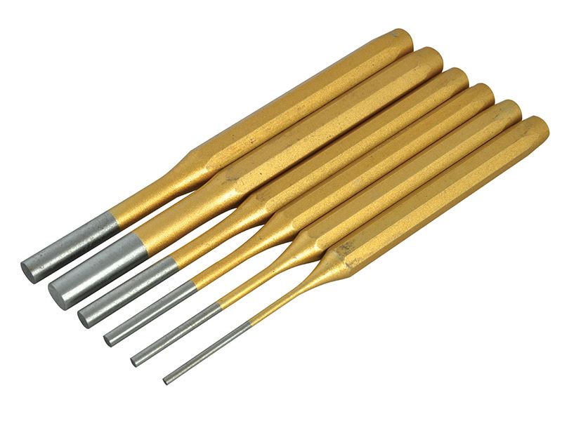 BlueSpot 6-Piece Gold Pin Punch Set, 2.5-10mm
