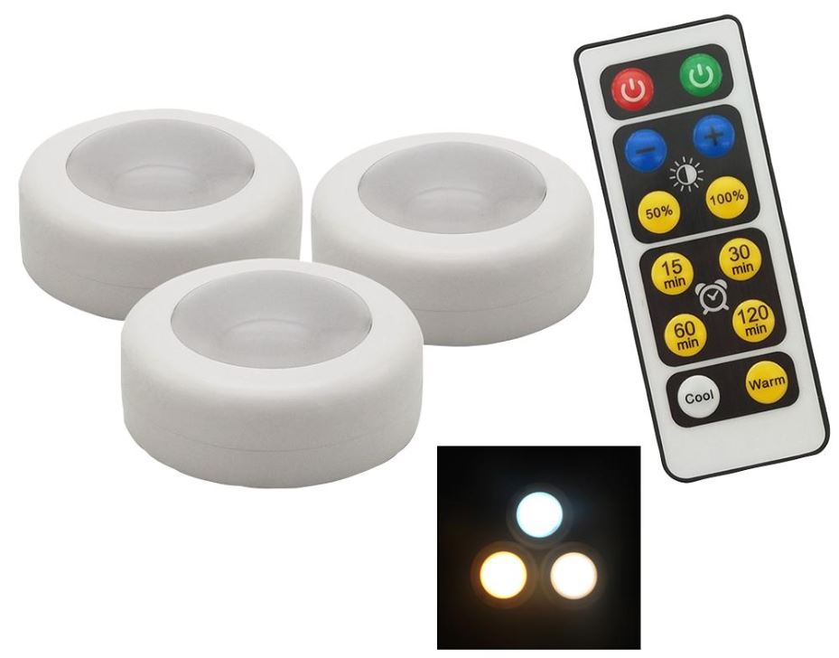 PRO ELEC Linternas LED con Mando a Distancia, Pack de 3
