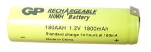 GP BATTERIES - Bateri NiMH Boleh Dicas Semula AA 1.8Ah dengan Tag Berlawanan