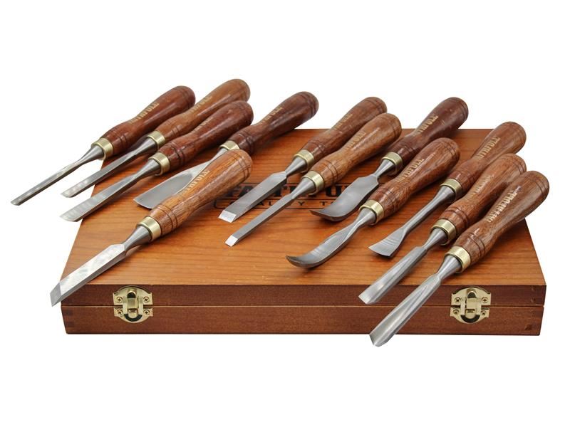 Ensemble de ciseaux à bois Faithfull 12 pièces avec étui