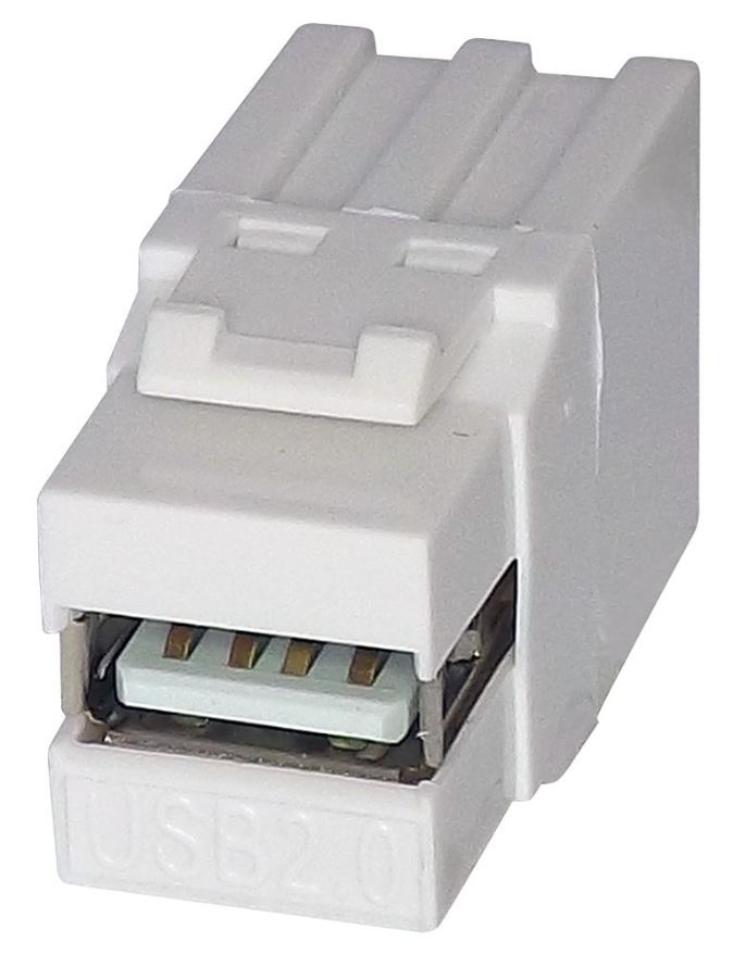 TUK USB 2.0 A Female to Female Keystone Coupler, White
