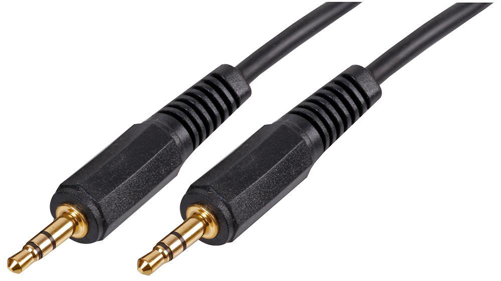 Pro Signal 3.5mm Stereo Jack naar Jack Kabel, 2m Zwart