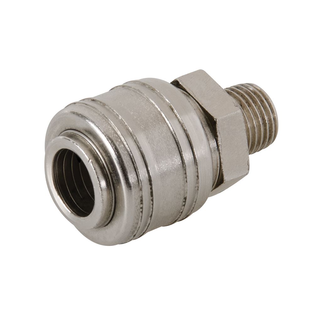 Silverline Acoplador Rápido de Aire Europeo con Roscado Macho BSP 1/4″