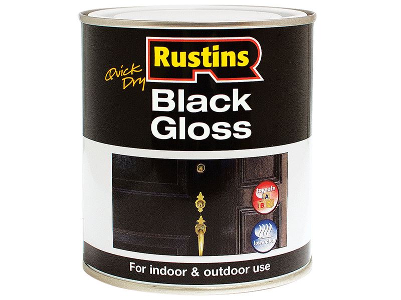 Rustins Quick Dry Black Gloss Paint 250ml
