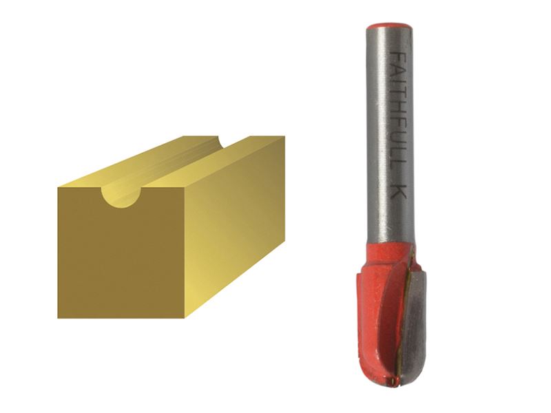 Faithfull TCT Radius-Fräser - 5,0mm x 18mm, 1/4 Zoll Schaft