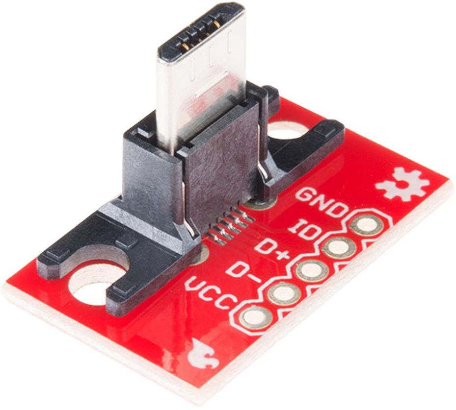 SPARKFUN Micro USB Plug Breakout Board for Prototyping