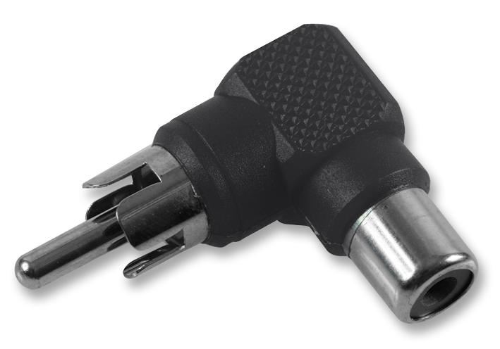 PRO SIGNAL 90 Degree Phono Adaptor, Nickel-Plated, Black
