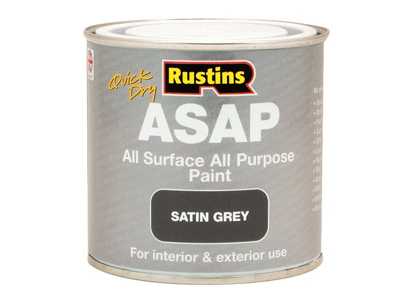Rustins ASAP Quick-Dry Satin Paint Grey 250ml