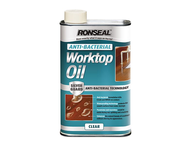 Ronseal Anti-Bacteriële Werkbladolie met Silver Guard, 500ml