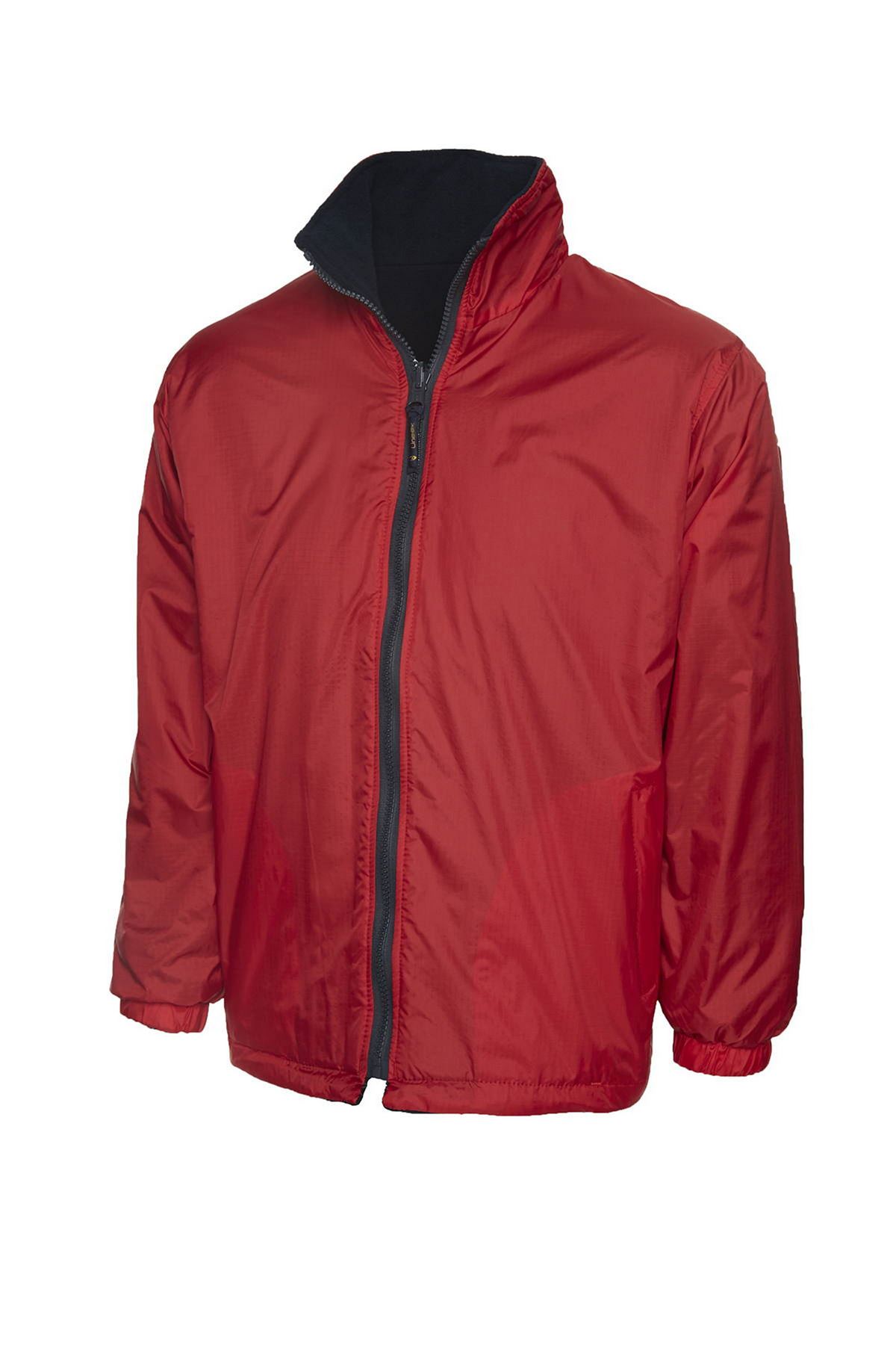 Uneek Kids' Reversible Fleece Jacket, Red/Navy, Size 2 Years