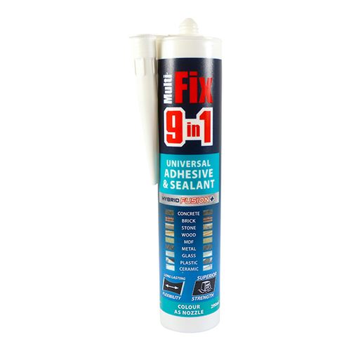 Timco 9 in 1 Multipurpose Adhesive & Sealant, White, 290ml