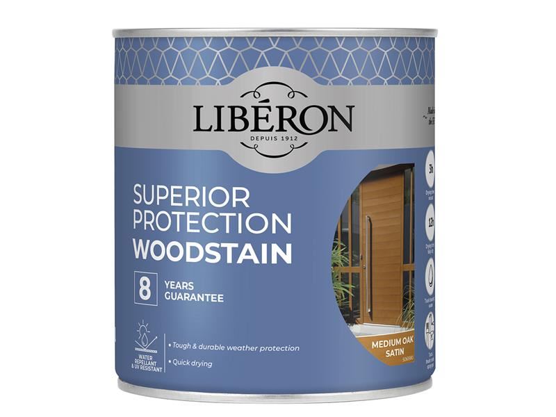 Liberon - Superior Protection 8 Year Woodstain Medium Oak Satin 750ml