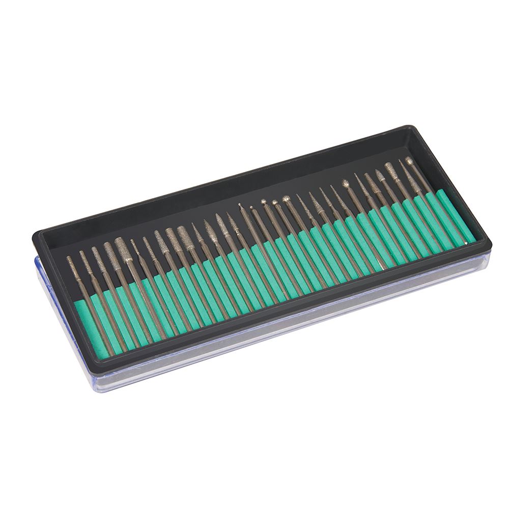 Silverline 30-Piece Diamond Burr Set, 2.35mm Mandrel