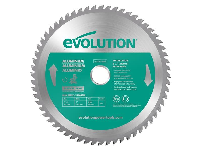 Evolution Sliogán Gearrtha Alúmanaim Miotráil 210mm x 25.4mm, 60T