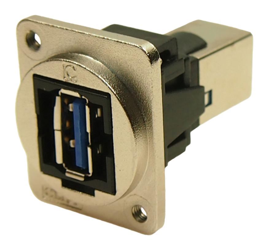 CLIFF Connettore USB B 3.0 a USB A 3.0, Metallico, Argento