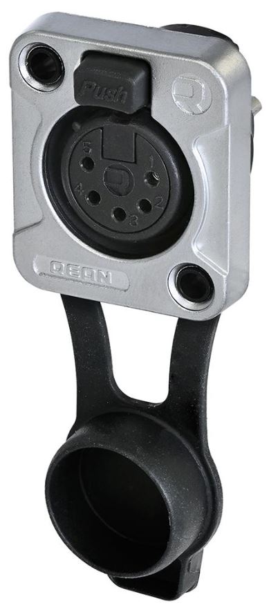 REAN Presa XLR a 5 Poli per Pannello, Forma D, IP65, Cromata