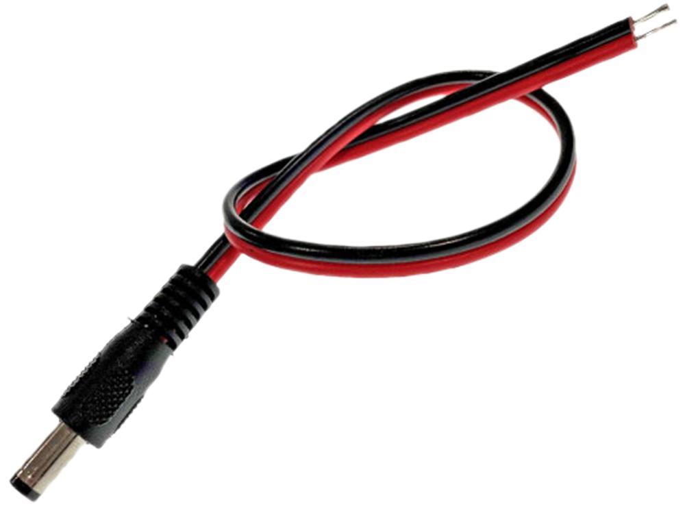 Tiger Cabo DC 2.1mm Vermelho e Preto com Extremidades Desencapadas