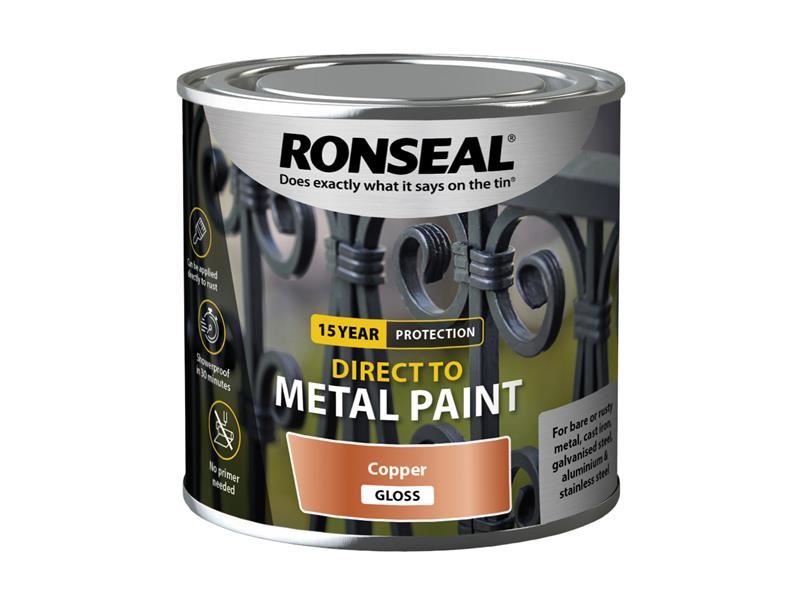 Ronseal - Péint Dírigh ar Mhiotal, Gloine Copair, 250ml
