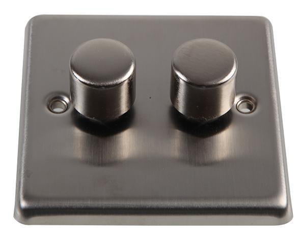 VOLEX ACCESSORIES 2位雙向調光開關 250W 拉絲不鏽鋼