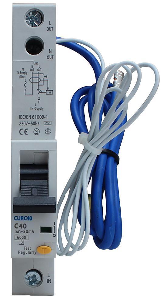 Disjoncteur différentiel unipolaire BG ELECTRICAL 40A, Type AC, courbe C, 30mA