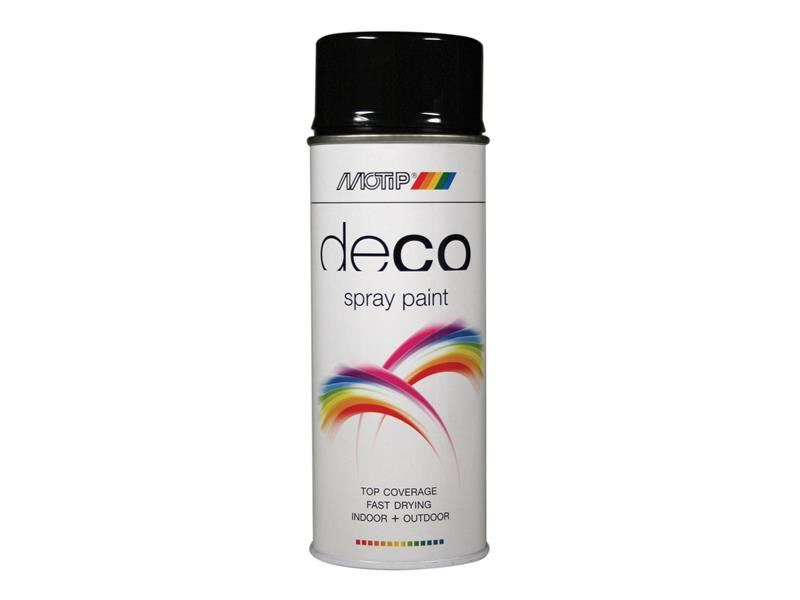 MOTIP Deco Spray Paint High Gloss RAL 9005 Deep Black 400ml
