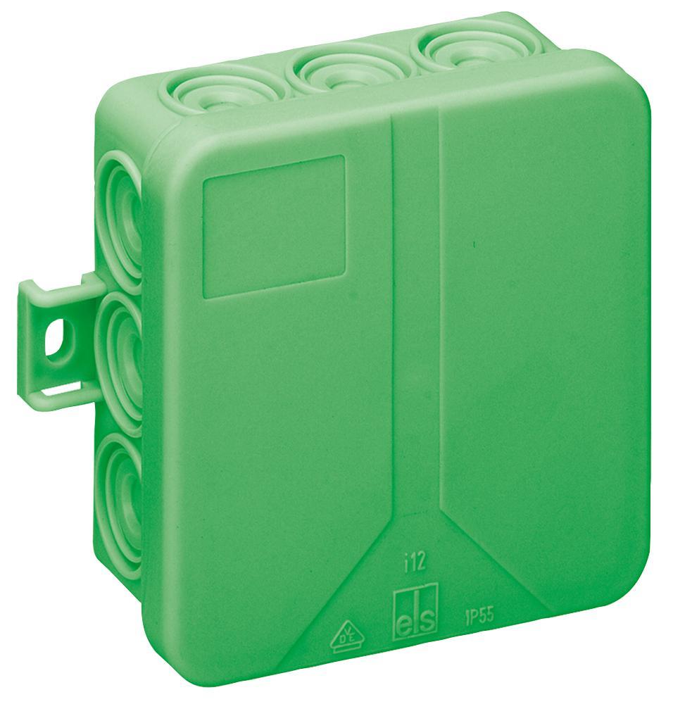 SPELSBERG IP55 接続ボックス グリーン 85×85×37mm