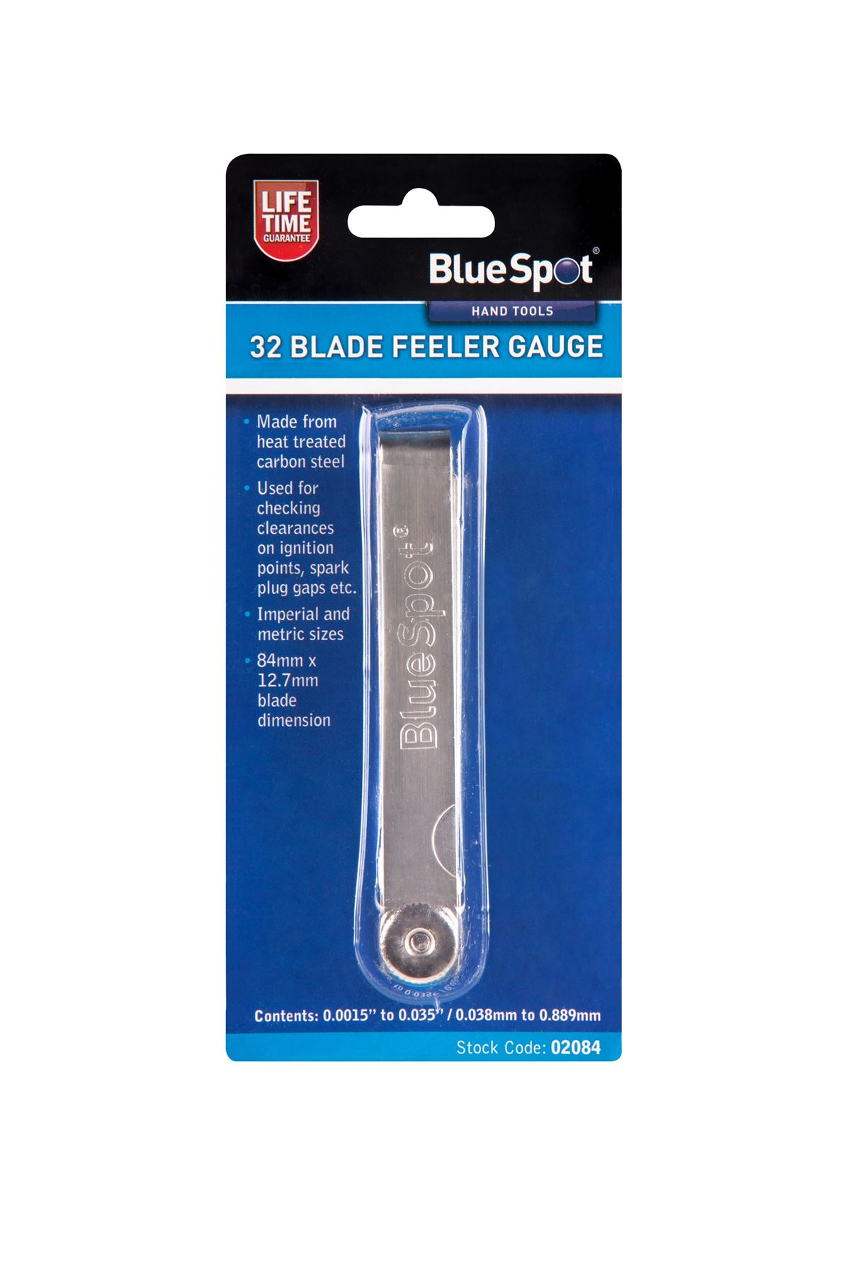 Blue Spot Tools Μετρητής Διακενών 32 Λεπίδες, Άνθρακας χάλυβας, Αυτοκρατορικό &