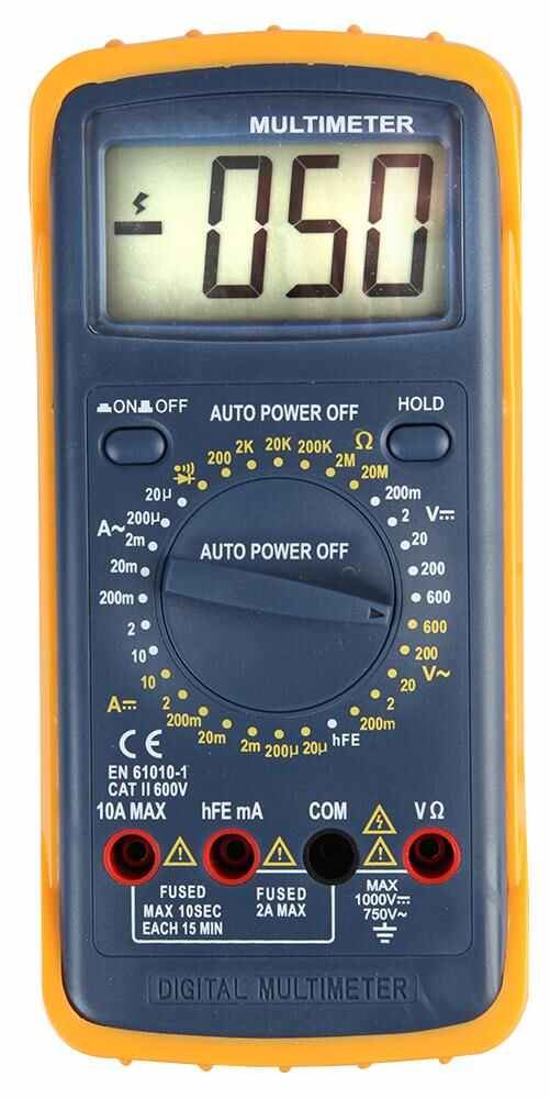 Duratool Digitální multimetr 600V AC/DC s LCD displejem