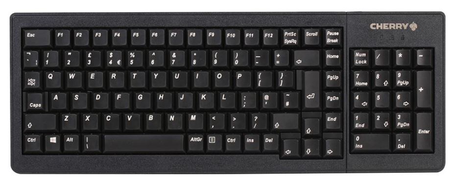 CHERRY G84-5200 컴팩트 키보드, USB/PS/2, 블랙