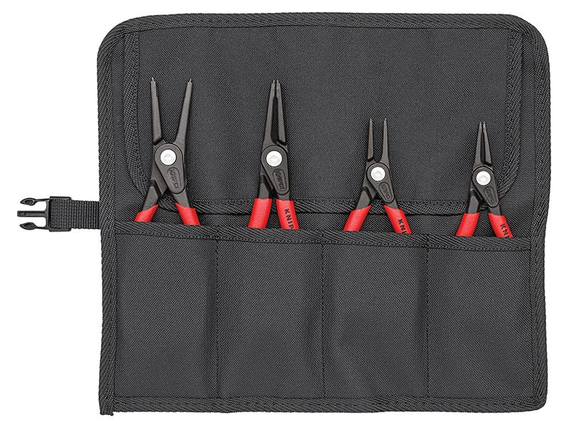 Knipex 정밀 서클립 플라이어 세트, 4종, 수납 롤 포함