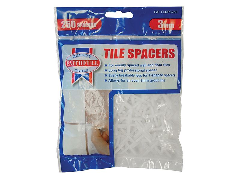 Faithfull Spacer Jubin Kaki Panjang 3mm (Pek 250)