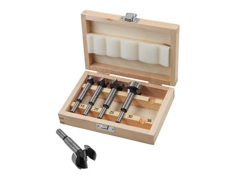 Faithfull Forstner Bit Set, 5-Piece, Hardened Steel