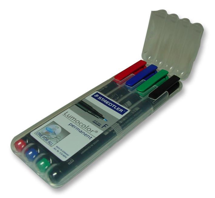 STAEDTLER Lumocolor Permanentní fixy, tenká špička, 4 ks, různé barvy