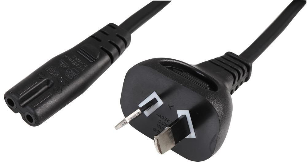 HiLo PRO ELEC 2m AU/NZ naar IEC C7 Verlengkabel, 2.5A 250V, Zwart