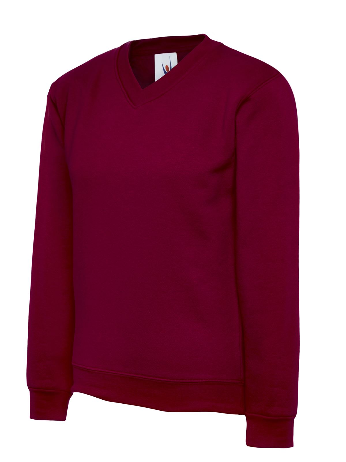 Uneek Kids' V-Neck Sweatshirt, Maroon, 3/4 Years