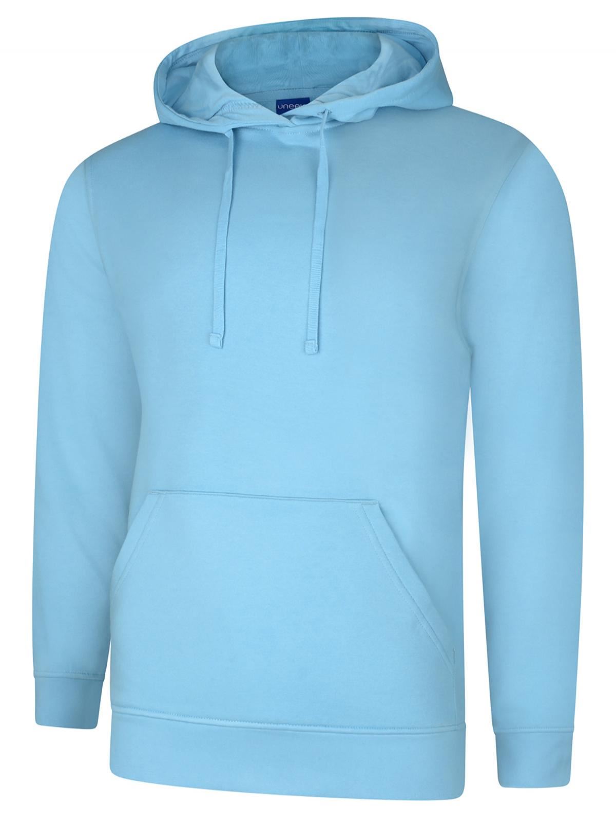 Uneek Sudadera con Capucha Unisex Deluxe, 60% Algodón 40% Poliéster, Azul Cielo