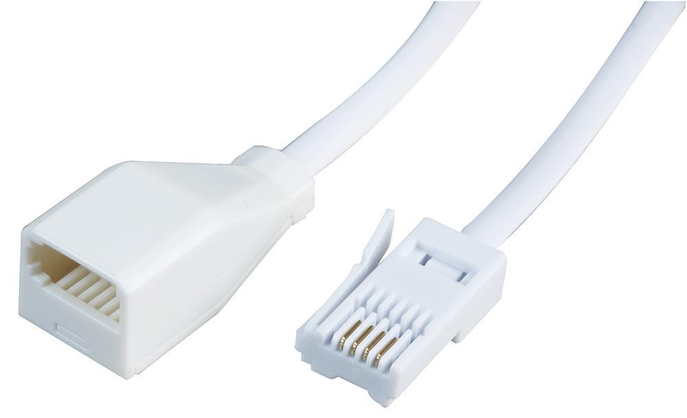 PRO SIGNAL 4-Way BT Telephone Extension Lead, 3m, White