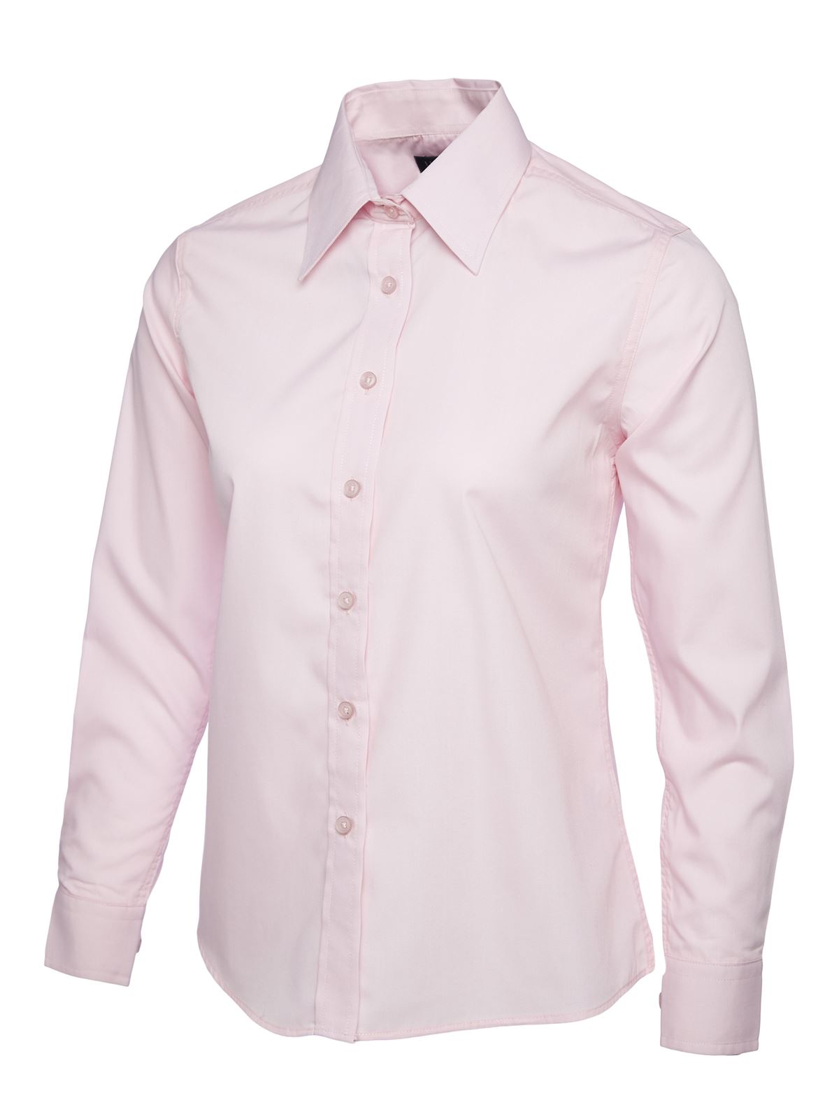 Uneek Ladies' Poplin Long Sleeve Shirt - Pink - XS