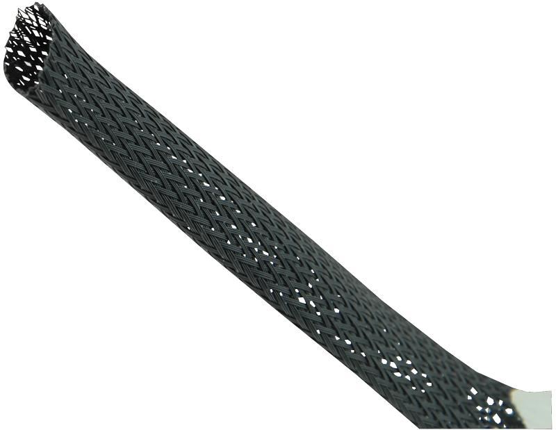 PRO POWER Funda Trenzada Extensible, Negro, 12-24mm, 10m