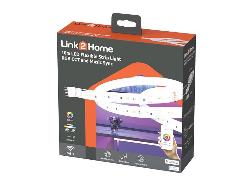 Link2Home Flexibilní LED pásek, 10m, 16 milionů barev, Wi-Fi