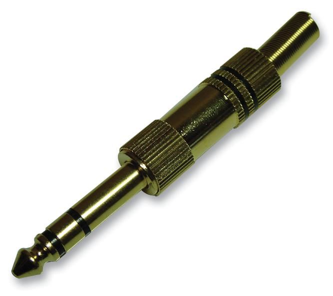 PRO SIGNAL 6.35mm Stereo Jack Plug, Black/Gold