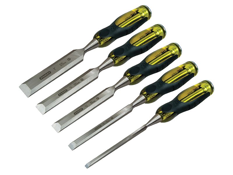 STANLEY FatMax Bevel Edge Chisel Set, 5-Piece, Thru Tang