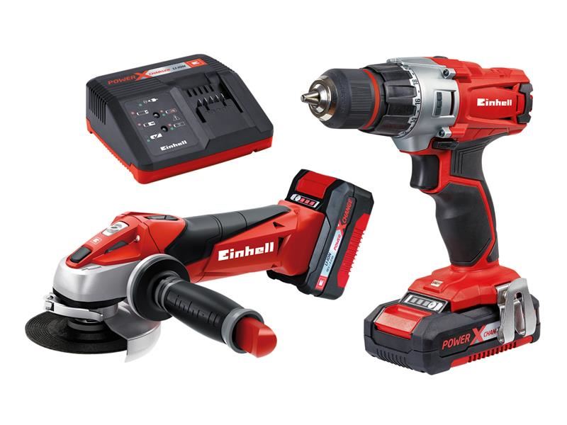 Einhell TE-TK 18 Li 鋰電鑽及磨機套裝 18V 1 x 1.5Ah 及 1 x 3.0Ah鋰電池