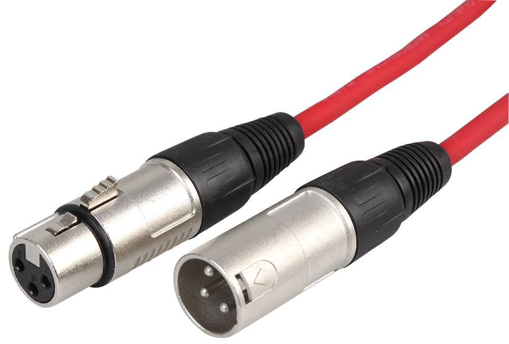 STAGG - Kabel Mikrofon XLR Lelaki ke Perempuan 3 Pin Merah 6m