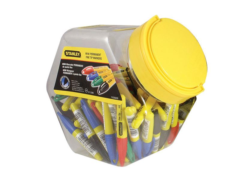 STANLEY® Mini Fijne Tippen Markeerpennen, Gemengde Kleuren (Doos van 72)