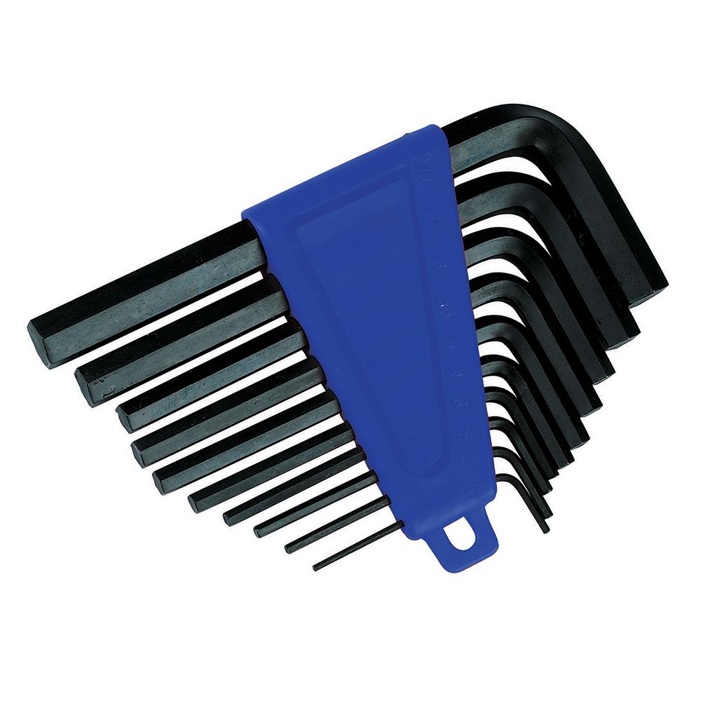 Silverline Hex Key Set, 10-Piece, 1/16″ - 3/8″, Chrome Vanadium Steel