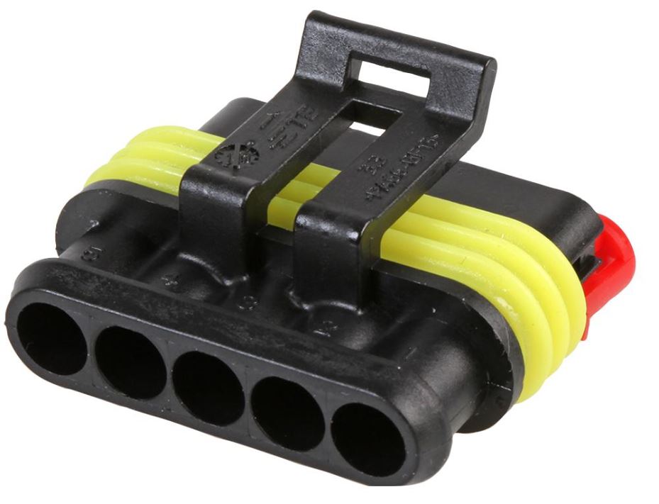 TE Connectivity 282089-1 Alojamento de Tomada, 5 Vias, IP67, Preto