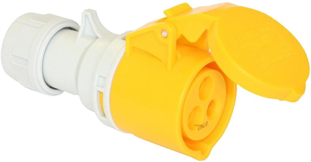 PCE - 32A, 110V, CEE插頭, 2P+E, 黃色, IP44