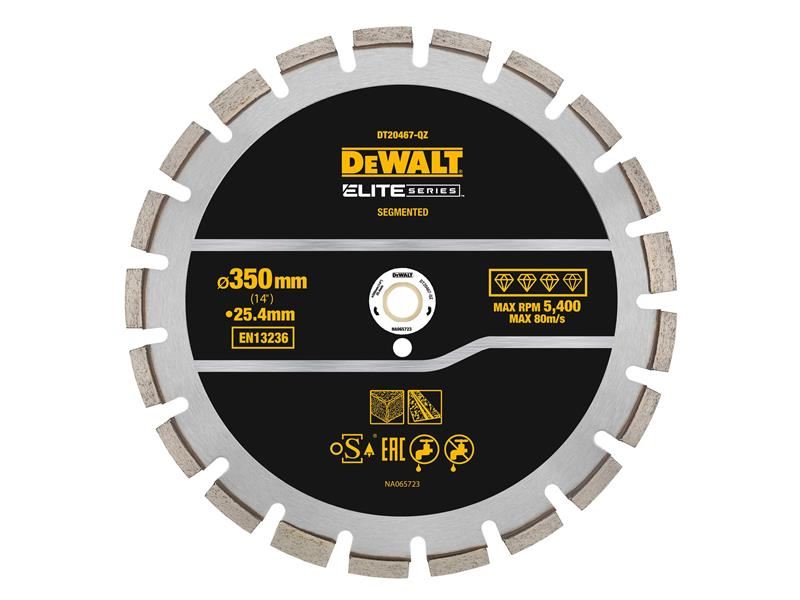 DEWALT Elite Series Τροχός από Διαμαντοτεμένα Τμήματα για Άσφαλτο, 350 x 25,4mm